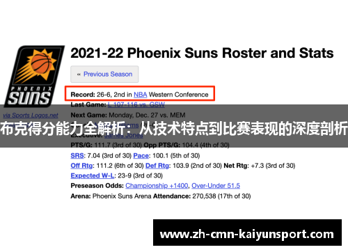 布克得分能力全解析:从技术特点到比赛表现的深度剖析 布克得分能力全解析:从技术特点到比赛表现的深度剖析