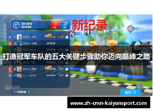 打造冠军车队的五大关键步骤助你迈向巅峰之路 打造冠军车队的五大关键步骤助你迈向巅峰之路