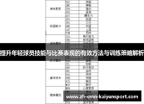 提升年轻球员技能与比赛表现的有效方法与训练策略解析